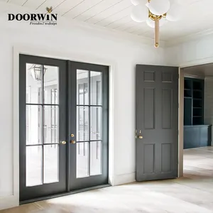Doorwin TEXAS Aluminum French Design Aluminum Kitchen Modern Front Doors For Houses Aluminum Frame Glass French Doors