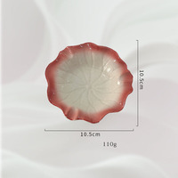 Assiette de service multifonctionnelle de haute qualité pour restaurant, plat de rangement en céramique pour la maison, assiette à bijoux moderne en forme de fleur avec dégradé