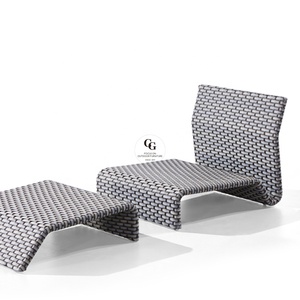 Silla de playa de aluminio jardín cama salón de mimbre Silla de salón de natación piscina silla <span class=keywords><strong>tumbona</strong></span> de mimbre salón playa - Product Image 4
