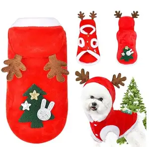 Dog Christmas Dress Costume Kitty Clothing Red Skirt Apparel For Small Medium Dogs Cats