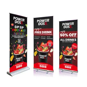 Roll Up Advertising Banner Stand Rollup Standee Aluminum Roll Screen Stand Retractable Banners