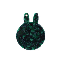 Miroir de maquillage portable rond en forme de lapin, créatif et tendance, style Instagram, motif acétate, pour salle de bain
