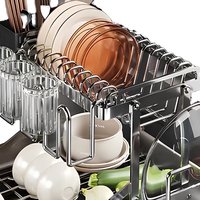 Étagère de cuisine multifonctionnelle de haute qualité à deux niveaux, résistante à l'eau, avec cadre robuste pour l'organisation des articles divers de cuisine