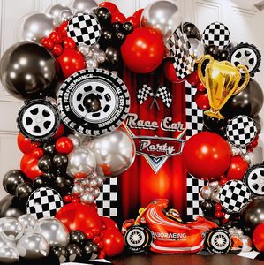 Kit de Arco de Globos de Coches de Carreras TODO EN UNO con Kit de Guirnalda de Globos de Coches de Carreras con Trofeo de RECOMPENSA para Suministros de Fiesta de Cumpleaños de Lightning McQueen Cars 2 - Product Image 6