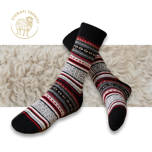 Comodi eleganti calze di <span class=keywords><strong>lana</strong></span> da <span class=keywords><strong>donna</strong></span> pigro mucchio di vento con la bocca sciolta non stretta sui piedi per il dramma domestico che guarda le pantofole - Product Image 1