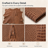 Étui portefeuille en cuir véritable 3D tête de crocodile pour iPhone 18 17 16 15 14 Pro Max avec protection RFID et porte-cartes magnétique