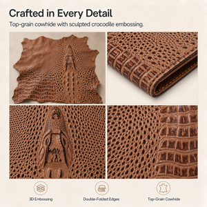Funda de Piel Genuina con Diseño 3D de Cabeza de Cocodrilo para <span class=keywords><strong>iPhone</strong></span> 18 17 16 15 <span class=keywords><strong>14</strong></span> Pro Max, con Bloqueo RFID y Ranuras para Tarjetas - Product Image 3
