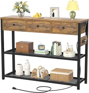Mesa Consola Moderna de 47'' para Entrada con Tomas de Corriente, Puertos USB y 3 Cajones - Muebles para Sala de Estar - Product Image 1