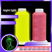 Fil Lumineux Polyester 150D 100g pour Broderie Informatique et Couture de Chapeaux, Vert Fluorescent Bleu