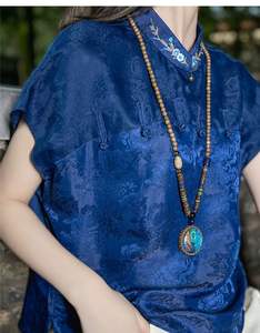 เสื้อเบลาส์ผ้า<span class=keywords><strong>ไหม</strong></span>เทียมปักลายสไตล์วินเทจสำหรับผู้หญิง<span class=keywords><strong>เสื้อผ้า</strong></span>หรูหราสไตล์2024 - Product Image 5