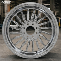 Jantes forgées NJQS 26x14 avec enjoliveurs flottants, finition polie, en alliage 6061-T6 pour pick-up