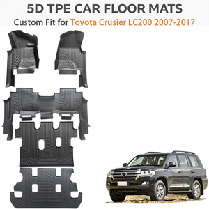 พรมปูพื้นรถยนต์ TPE แบบสั่งทำพิเศษสำหรับ Toyota Land Cruiser LC200 พวงมาลัยซ้าย |   แผ่นรองพื้นกันน้ำทุกสภาพอากาศ ชุดเต็ม ผลิตโดย OEM - Product Image 2