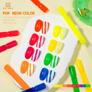 Ghiaccio NOVA Pop Gel al <span class=keywords><strong>Neon</strong></span> colore smalto all'ingrosso Hema materiale libero <span class=keywords><strong>Neon</strong></span> fluorescente Uv Gel Set smalto per unghie - Product Image 2
