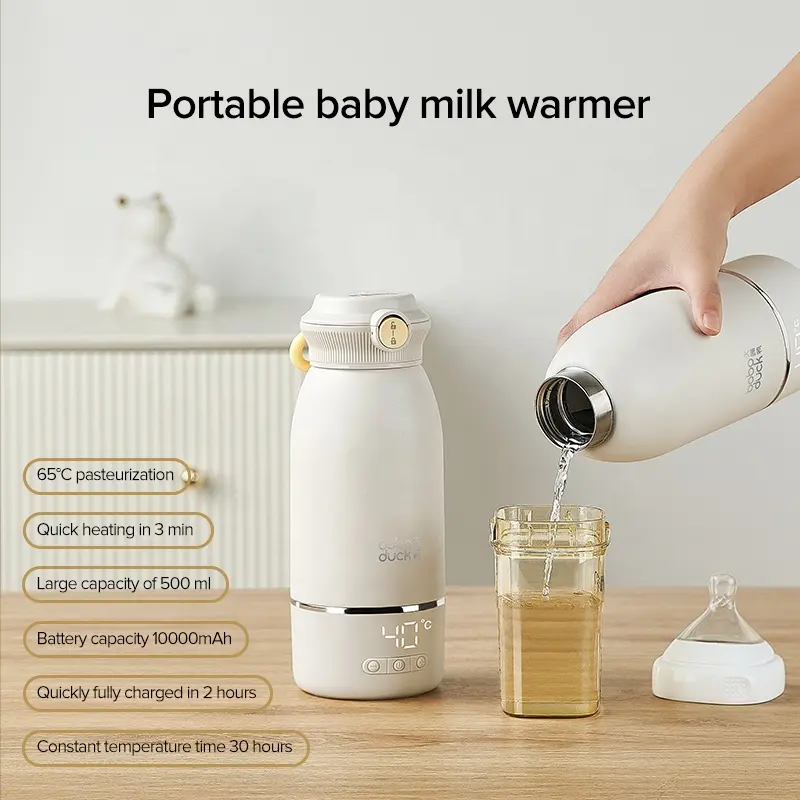 Aquecedor de água para bebê, garrafa de alimentação portátil, temperatura constante, recarregável, aquecedor de leite