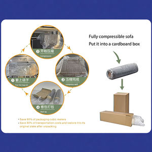 Sofá Modular de una Plaza COSTFULL, Moderno, de Tela de Pana de Alta Densidad, sin Brazos, Forma Cuadrada, Esponja, Compresión al Vacío - Product Image 5