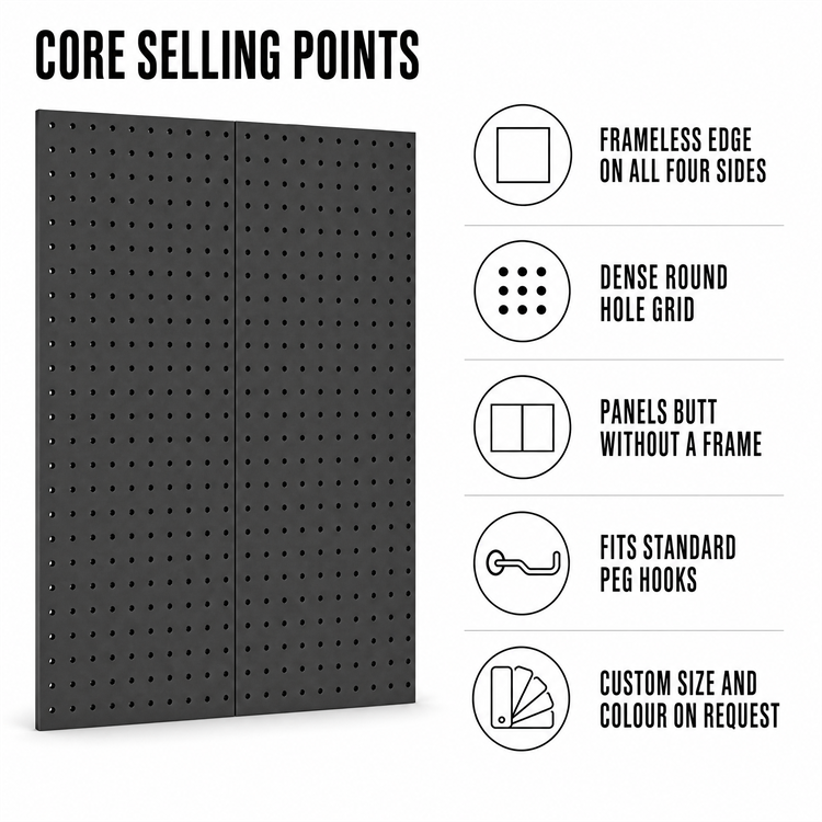 JH-Mech Pegboard Wall Panels Easy Installation Powder Coated Steel ...