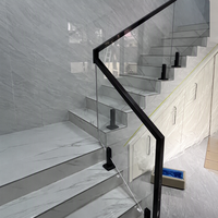Rampe d'escalier moderne sans cadre en verre trempé, en alliage d'aluminium, avec profilé en U, résistante à la rouille, pour balcon