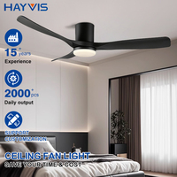 Ventilador de Techo Inteligente con Luz LED para Sala de Estar y Dormitorio, 42/52 Pulgadas, Material de Hierro y ABS, 3 Aspas, 6 Velocidades, Motor DC de 30 a 34 dB