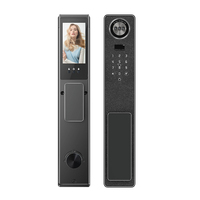 Serrure de porte intelligente de sécurité entièrement automatique Tuya pour portes en aluminium/bois, connectée en Wifi avec reconnaissance faciale 3D et empreintes digitales