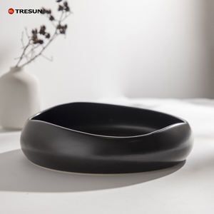 ชามเซรามิคเสริฟสำหรับร้านอาหารถ้วยสโตนแวร์สีดำไม่ปกติแบบญี่ปุ่น - Product Image 4