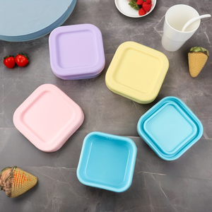 Logo personnalisé 100ml Silicone Enfants Salle À Manger Boîte À Lunch Conteneur De Qualité Alimentaire avec Couvercle Nouveau-Né 4PCS Ensemble - Product Image 1
