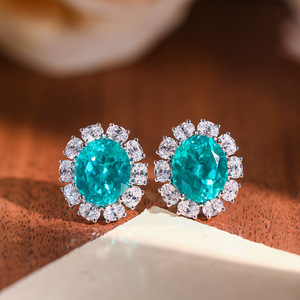 Conjunto de Joyería de Lujo Lab Paraiba de 6 Quilates, Chapado en Plata 925 y Oro, Estilo Princesa, Regalo de Alta Gama para Ella, Aniversario de Bodas - Product Image 4