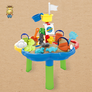 Kids <b>Sand</b> and <b>Water</b> Play <b>Table</b> 14pcs Beach Boat Set Flower Shape with <b>Water</b> Tower Watering Can Moulds PP PE Outdoor Toy - Product Image 5