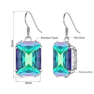 Женские серьги с камнями, гипоаллергенные серьги из серебра 925 пробы в викторианском стиле с мистическим радужным топазом - Product Image 6