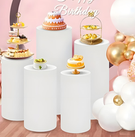 Housses de piédestal cylindriques en spandex en gros, couleur unie, pour accessoires de mariage, fête d'anniversaire, décoration d'événements