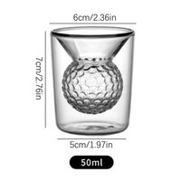 Verre borosilicate à double paroi de 50 ml, plaqué or, sans BPA, anti-fuite, design moderne, réutilisable, transparent, isolé, personnalisable