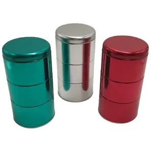 New hot sale custom printing airtight 3 layers stackable tin can