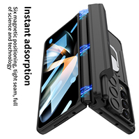 Coque à charnière magnétique de luxe pour Samsung Galaxy Z Fold 4 Coque avec film intégré Coque pour téléphone portable PC