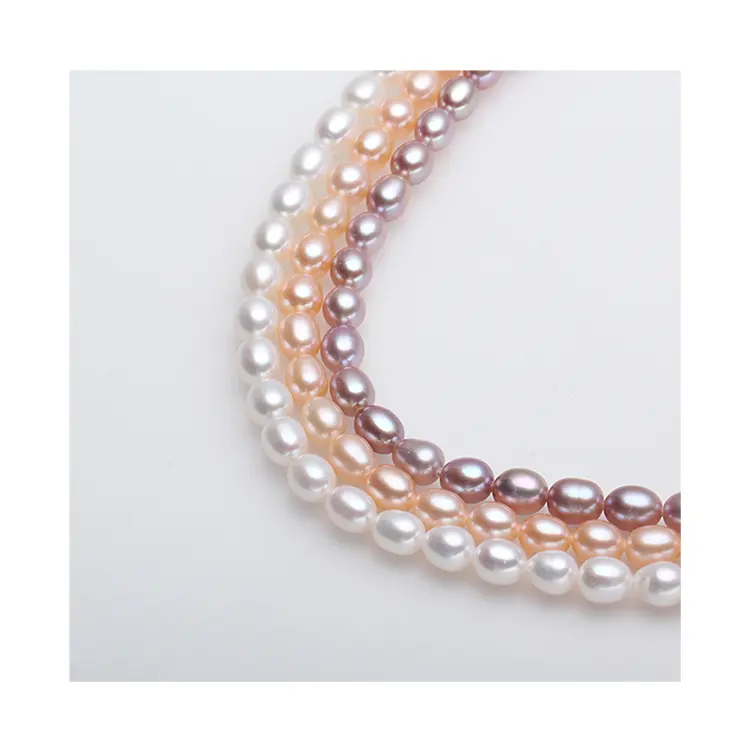 Best verkauf produkt White orange rosa 6-6.5mm reis form perle