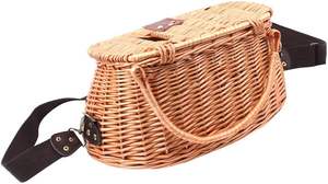 YULIN JIAFU Vintage balık sepeti, hasır balıkçı tuzakları kafes bas alabalık levrek balık durumda ayarlanabilir omuz askısı ile (kahverengi) - Product Image 3