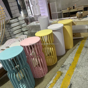 Modèles explosifs lisses décoration de mariage blanc pvc rond gâteau affichage socle ensemble ondulation socle - Product Image 4