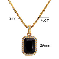 MIRADIA Nouvelle Arrivée En Acier Inoxydable Twist Chaîne Collier Rose Vert Zircon Collier Carré Pendentif Collier pour Femmes