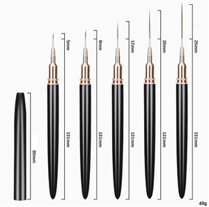 Pincel delineador de uñas estilo japonés con tubo de aluminio, para arte de uñas, con punta de gancho, para líneas, puntos, flores y dibujo a color. - Product Image 6