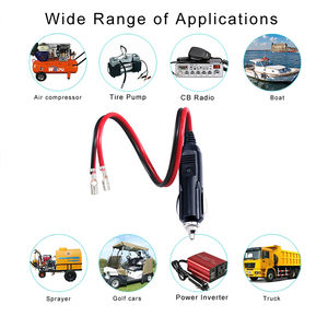 <b>Car</b> Battery Charger Copper Conductor 10A Fuse 6ft Wire Fast Charging Male Terminal 12-24V Cigarette Lighter Plug Socket Open End - Product Image 5