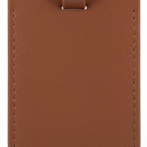 Étiquette de bagage en cuir PU gaufré ISO BSCI, personnalisable avec fenêtre pour carte nominative, accessoire de voyage personnalisé 6,5x11,5cm - Product Image 4