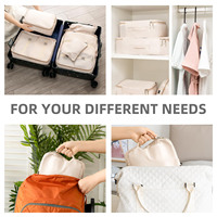 Ensemble de 8 cubes d'emballage bagages bagages dames ensemble de sac de voyage valise organisateur de sac Portable de logo personnalisé direct de l'usine
