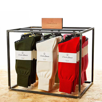 Présentoir Métallique de Comptoir et de Sol avec Étagères en Fil pour Chaussettes