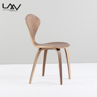 Chaises de salle à manger Norman Cherner en contreplaqué courbé plaqué noyer, design moderne, prêtes à être expédiées