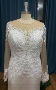 Vestido <span class=keywords><strong>de</strong></span> novia <span class=keywords><strong>de</strong></span> lujo <span class=keywords><strong>de</strong></span> Dubái africano | Tren <span class=keywords><strong>de</strong></span> borde <span class=keywords><strong>de</strong></span> cristal con Apliques <span class=keywords><strong>de</strong></span> encaje con cuentas a mano | Vestido <span class=keywords><strong>de</strong></span> manga larga modesto | Aso Ebi Queen 2025 - Product Image 6