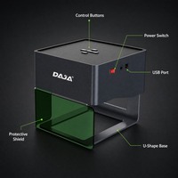 Mini graveur laser de bureau, machine de gravure portable, connexion USB pour le bois, l'acrylique, le cuir, artisanat, usage domestique DAJA DJ6