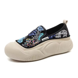 2026 Women's Sporty Lace-Up Closure Anti-Slip Breathable Fashion Trend Personalized Sequins Decorative Shoes Summer Autumn - Product Image 6