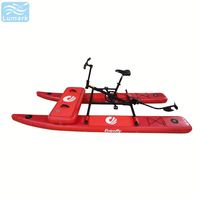 Vélo aquatique à pédales à plateau plat, 1 personne, cadre en aluminium avec tapis flottant avant, léger pour lac, pliable, de Chine Lumark