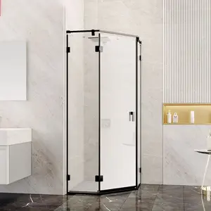 Минимализм рамка душевая кабина простая Поворотная дверь ванная комната закаленное стекло угловые душевые кабины и цена