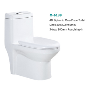 Sanitarios blanco ahorro de agua mudo desodorante 4D sifónico de flushing de fácil de limpiar una pieza de baño de lujo de baño - Product Image 2