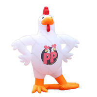 Globo Inflable Gigante con Forma de Pollo para Publicidad, con Ventilador Incorporado, Resistente al Agua, Impresión UV, Logotipo Personalizado, Promoción Multicolor