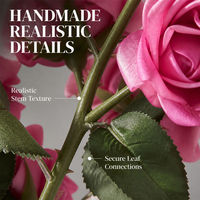 Bouquet de roses artificielles faites à la main, tiges de fleurs en latex au toucher réel, haute simulation, respectueux de l'environnement, décoration de mariage et de la maison